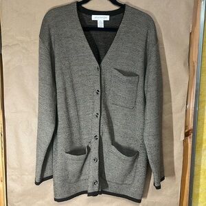 Vintage Jones New York wool blend button down cardigan size L